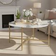 Marmora Coffee Table - Round - White Marble & Gold