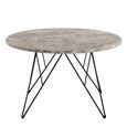 Prunus Coffee Table - Round - Brown Marble - with Black Hairpin Legs