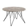 Prunus Coffee Table - Round - Brown Marble - with Black Hairpin Legs