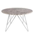 Prunus Coffee Table - Round - Brown Marble - with Chrome Hairpin Legs