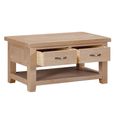 Wilmont Coffee Table - 2 Drawer - Oak