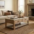 Langley Coffee Table - 2 Drawer - Reclaimed Pine