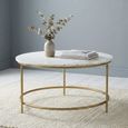 Buxton Coffee Table - Round - White Marble and Gold