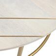 Buxton Coffee Table - Round - Pale Acacia Wood and Gold