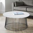 Broadway Coffee Table - Round - White Marble Effect
