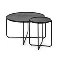 Sagrada Coffee Table Set - Round - Black Metal