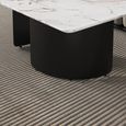 Lorea White Marble Coffee Table with Black Base