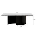 Lorea White Marble Coffee Table with Black Base