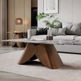 Enterprise Grey Marble Coffee Table with Brass Base