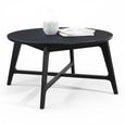 Carrington Round Coffee Table - 80cm - Black Oak