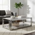Belini Coffee Table  Grey Sintered Stone and Chrome