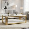 Belini Coffee Table  White Sintered Stone and Gold