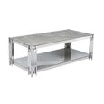 Belini Coffee Table  Grey Sintered Stone and Chrome