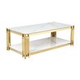 Belini Coffee Table  White Sintered Stone and Gold