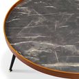 Siena Round Coffee Table - Walnut and Black Marble - JF328