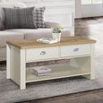 Clearance - Highgate Coffee Table - 2 Drawer - Cream Painted - FSS16583