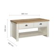 Clearance - Highgate Coffee Table - 2 Drawer - Cream Painted - FSS16583