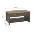 Highgate Coffee Table - 2 Drawer - Dark Grey Painted