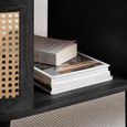 Noah Coffee Table - 110cm - Black and Rattan