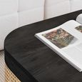 Noah Coffee Table - 110cm - Black and Rattan