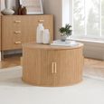 Axel Coffee Table - Round - 2 Door - Oak Fluted