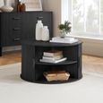 Axel Coffee Table - Round - 2 Door - Black Fluted