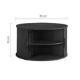 Axel Coffee Table - Round - 2 Door - Black Fluted