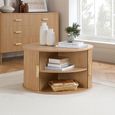 Axel Coffee Table - Round - 2 Door - Oak Fluted