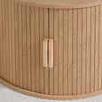 Axel Coffee Table - Round - 2 Door - Oak Fluted