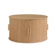 Axel Coffee Table - Round - 2 Door - Oak Fluted
