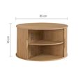 Axel Coffee Table - Round - 2 Door - Oak Fluted