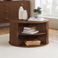 Axel Coffee Table - Round - 2 Door - Walnut Fluted
