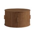 Axel Coffee Table - Round - 2 Door - Walnut Fluted