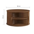 Axel Coffee Table - Round - 2 Door - Walnut Fluted