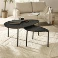 Lorette Nest of 2 Coffee Tables - Teardrop - Black