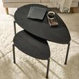 Lorette Nest of 2 Coffee Tables - Teardrop - Black