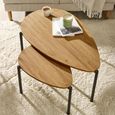Lorette Nest of 2 Coffee Tables - Teardrop - Oak