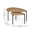 Lorette Nest of 2 Coffee Tables - Teardrop - Oak