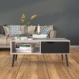 Oslo Coffee Table - 1 Drawer - White and Black