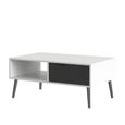 Oslo Coffee Table - 1 Drawer - White and Black
