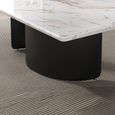 Lorea Coffee Table - White Marble - Black Base