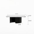 Lorea Coffee Table - White Marble - Black Base