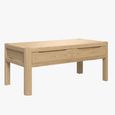 Stockholm Compact Coffee Table - 2 Drawer - Oak