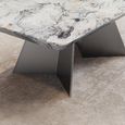 Taurus Coffee Table - Beige Marble - Dark Grey Base