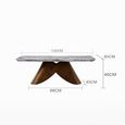 Enterprise Coffee Table - Grey Marble - Brass Base