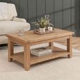 Hampshire Oak Coffee Table with Shelf - 90cm