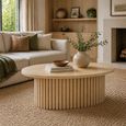 Timo Coffee Table - Oval - with Slatted Base - Lacquered Oak - Variation Available