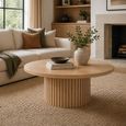 Timo Coffee Table - Round - with Slatted Base - Oiled Oak - Variation Available