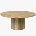 Timo Coffee Table - Round - with Slatted Base - Lacquered Ash - Variation Available
