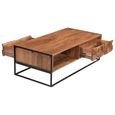 Axis Acacia Wood Coffee Table - 2 Drawer - Geometric